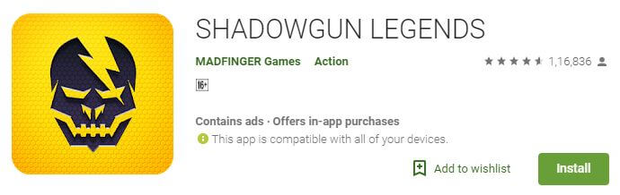 Shadow guns Multiplayer android game