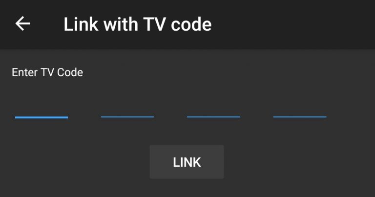 YouTube Link with TV code