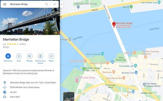 Drop a pin on Google Maps on Desktop
