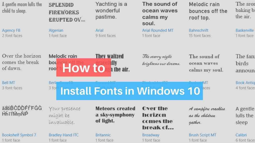 Download fonts in Windows 10