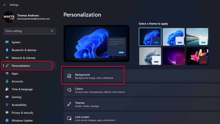 Personalization - windows 11