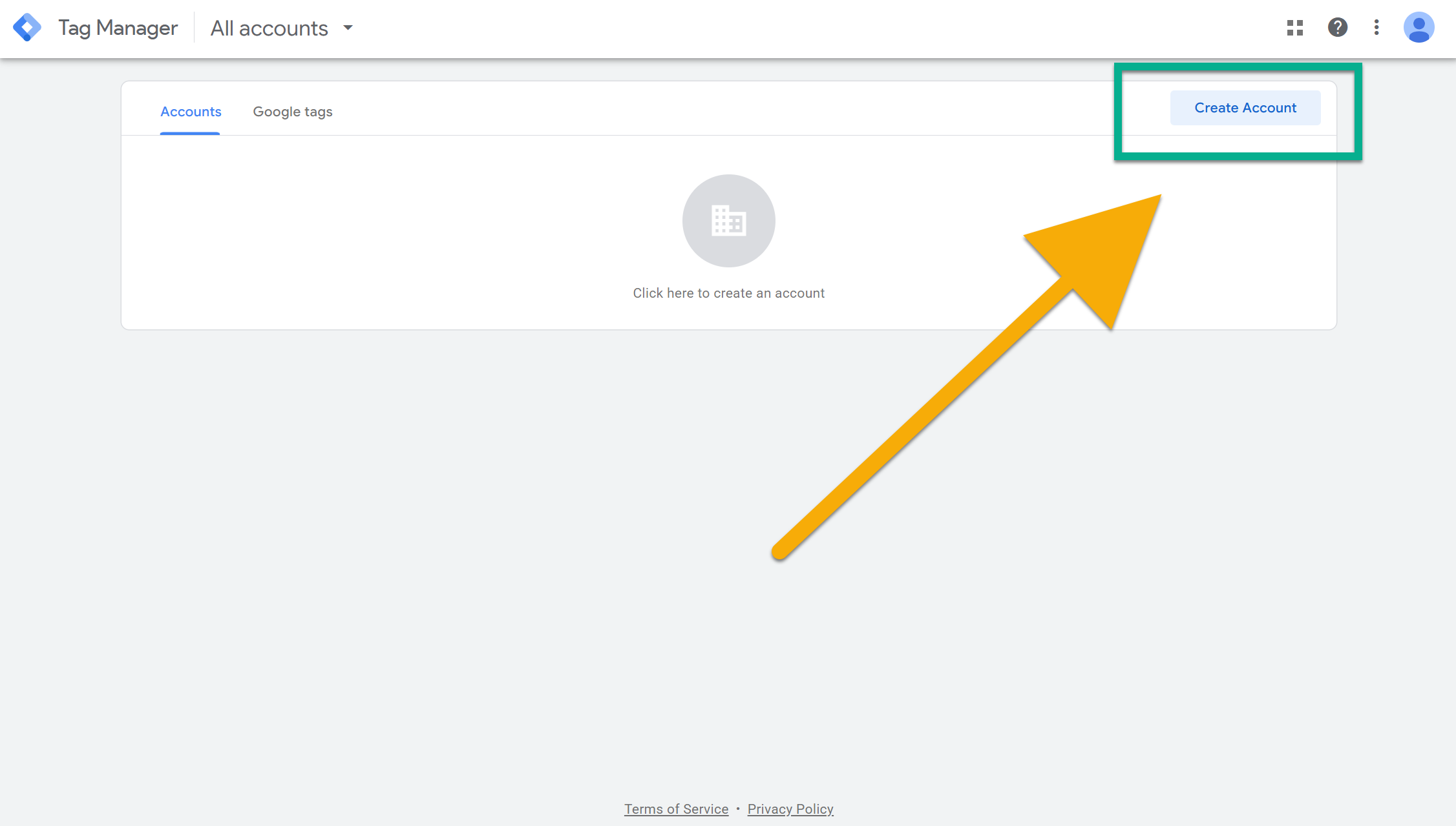 Create GTM Account